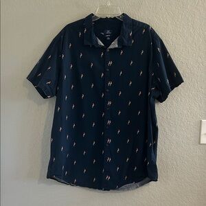 Men's Parrot Print Short Sleeve Shirt